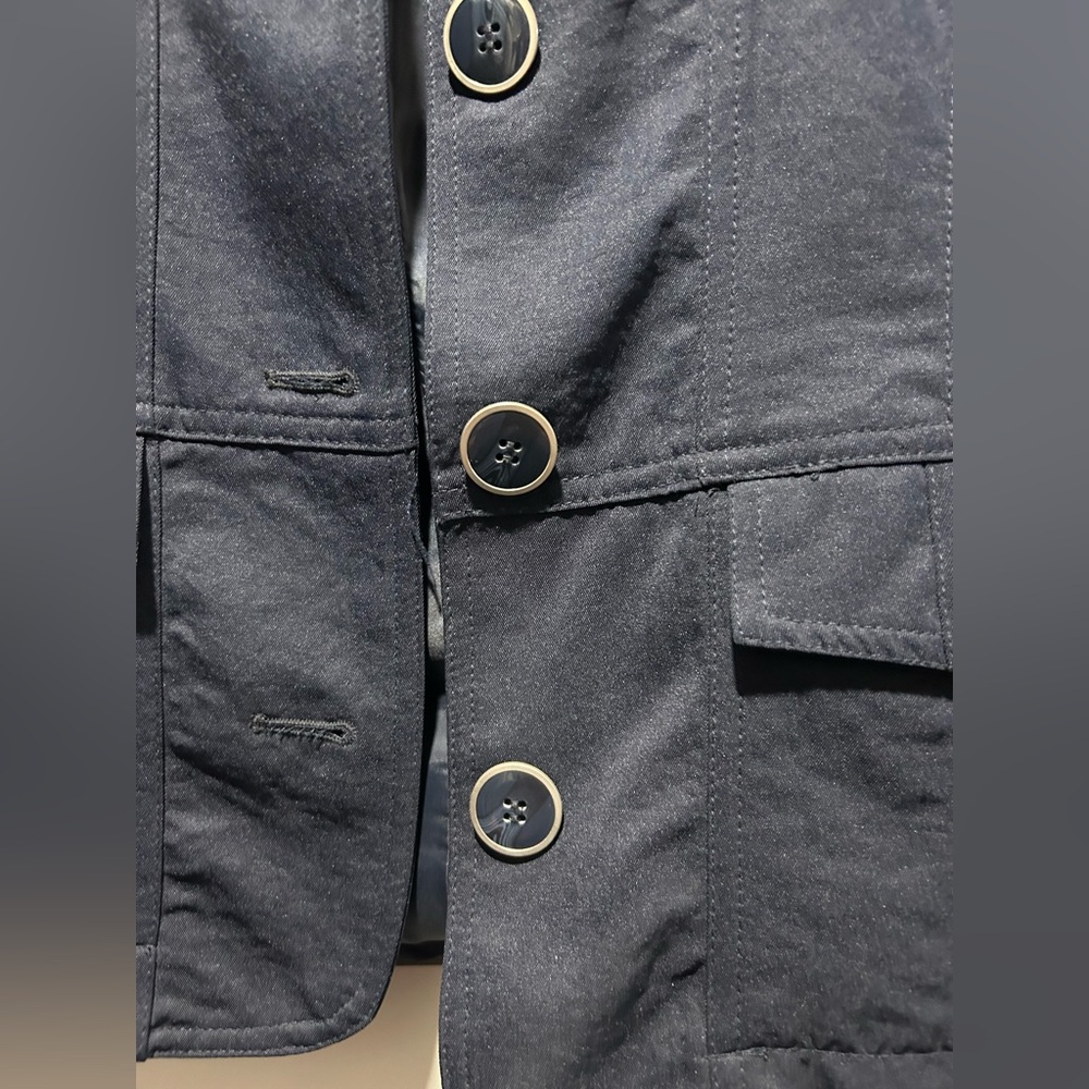 Christopher & Banks Yellow Blazer. Navy Blue. Women’s size L - Picture 8 of 8